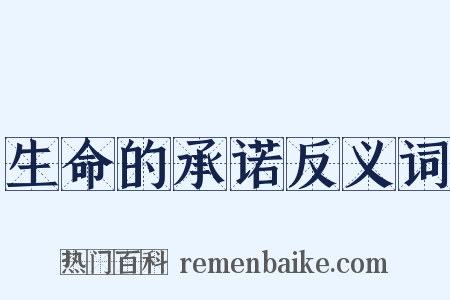 生命的承诺反义词是什么意思的图片